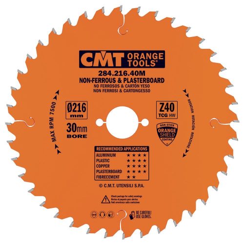 CMT Orange Körfűrészlap színesfémekre és műanyagokra - D216x2,6 d30 Z40 HW