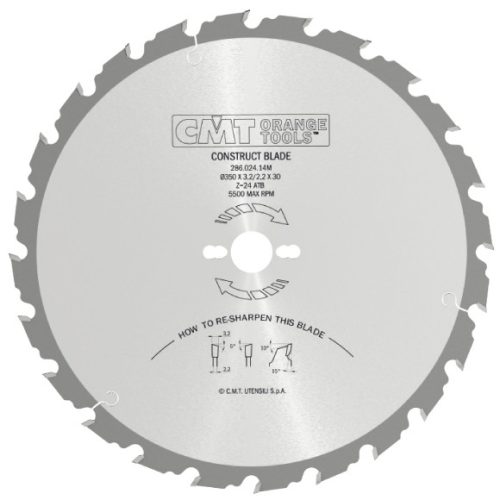 CMT Industrial körfűrészlap  építőipari fűrészárukhoz - D600x4,0 d30 Z40 HW