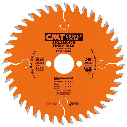 CMT Orange Körfűrészlap elektromos szerszámokhoz, finiselő vágás - D160x2,2 d20 Z56 HW