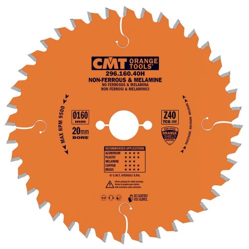 CMT Orange Körfűrészlap lamino-ra, műanyagra és színesfémekre - D165x2,2 d20 Z56 HW